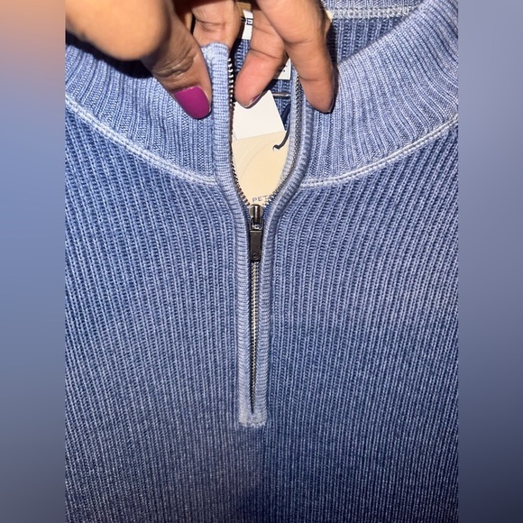 NWT Peter Millar Blue 100% Merino Wool Thick Pullover Sweater size XXL - Picture 7 of 10